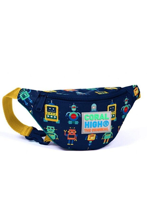 Coral High Kids School Bag with Robot Pattern - Navy Blue - Boy 22580