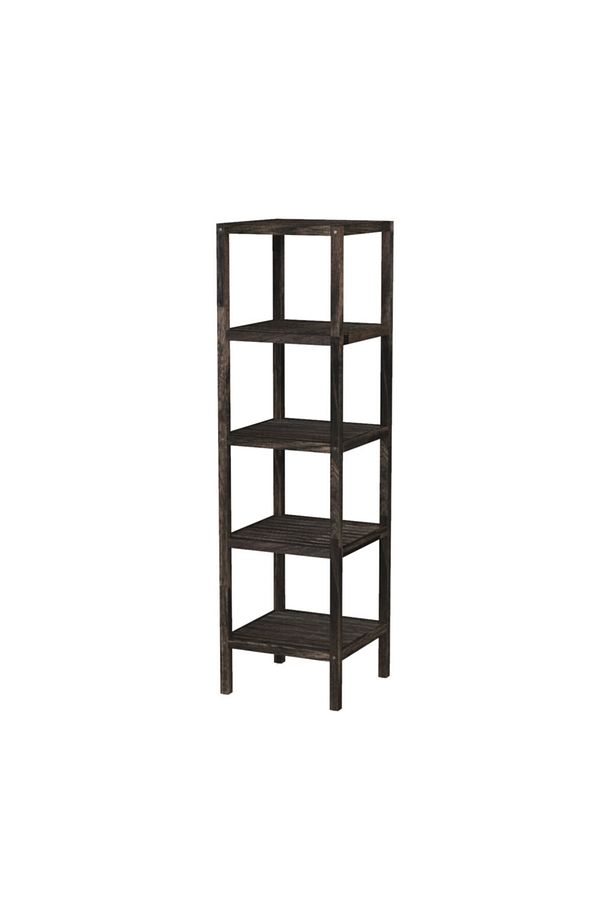 Interbuild Akasya Masif Ağaç,holger 5 Katlı Çok Amaçlı Raf,372x371x 1338 Mm, Espresso - 1