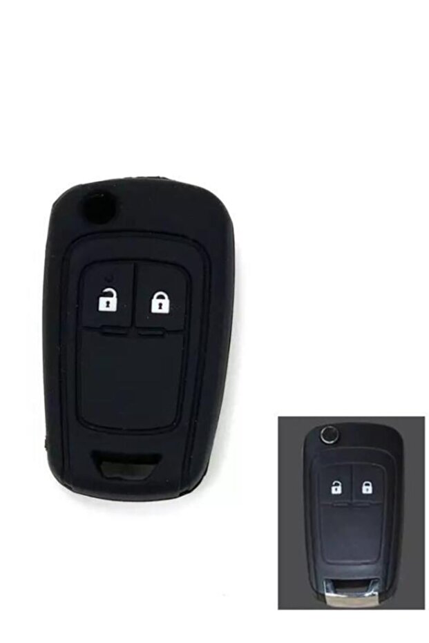 Opel Astra Corsa Mokka Insignia Compatible 2-Key Black Silicone Key Case