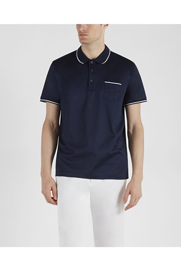 Men's Knitted Polo Shirt C.wCotton