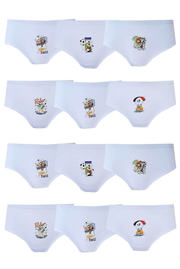 Underwear 12 Pack Girls Printed Bato Cotton Slip Panties