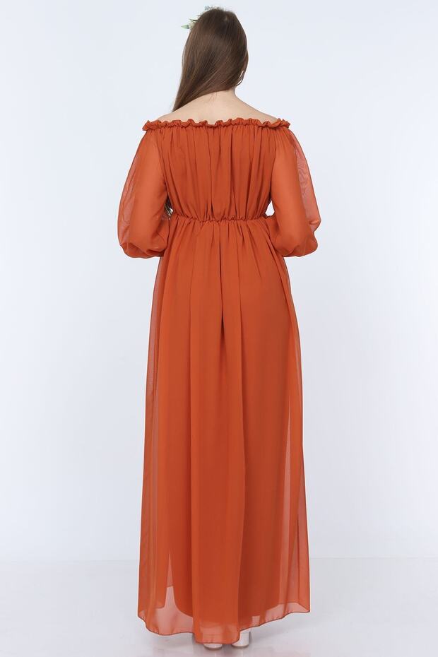 Kiremit Dökümlü Hamile Elbisesi - 7