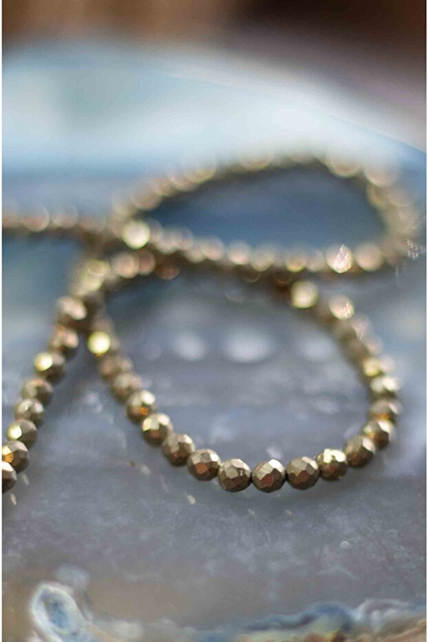 Pirit Taşı Doğaltaş İnce Kolye 2 mm - 6