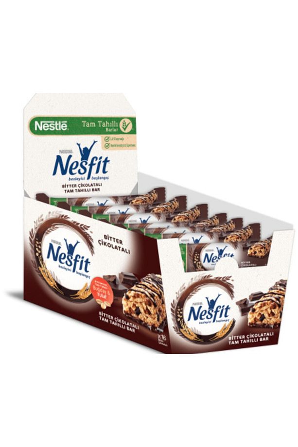 Nesfit Bitter Çikolatalı Bar 23,5 gr x 16 Adet - 1