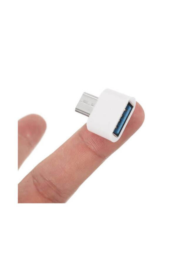 Usb Type-c Otg Çevirici - Type-c Erkek Usb Dişi Adaptör - Beyaz - 3
