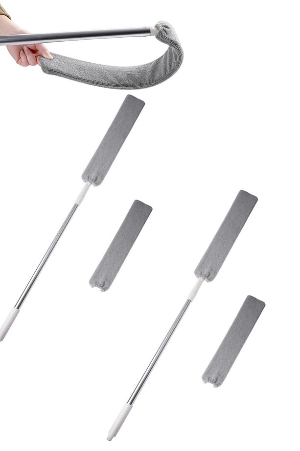 2 Adet Sihirli Mikrofiber Başlıklı Girintili Yüzey Dip Köşe Raf Temizleme Mopu Fırçası - 1