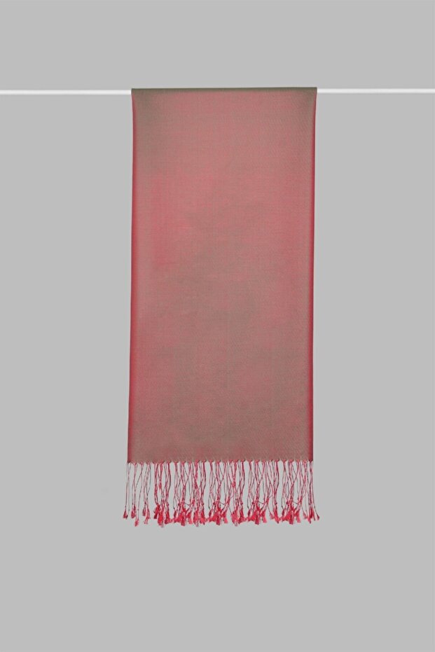 شال حرير 100% - أحمر نعناعي - 3