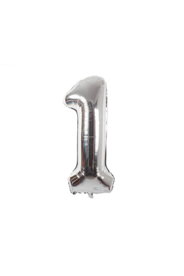 Party Port Silver 1 Number Foil Balloon 100 Cm 40 Inches