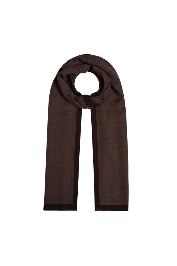 Monogram Şal - Kestane - 1
