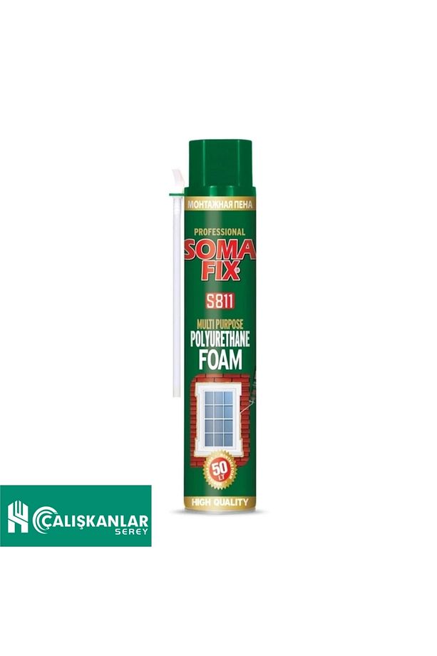 750 ml 850 gr Poliüretan Köpük Pipetli Tam Gramajlı Pu Köpük Çelik Kapı Pencere Montaj - 1