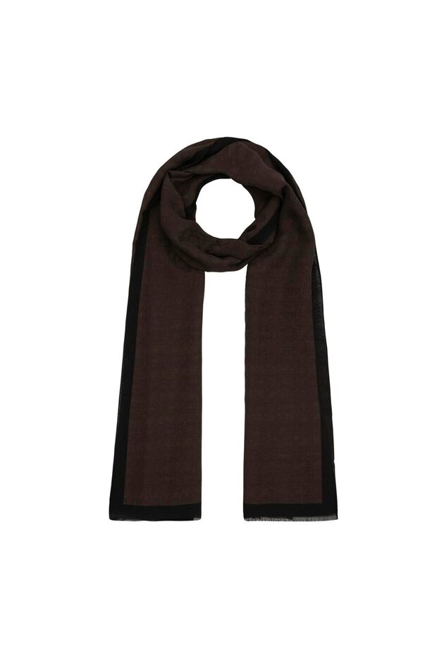 Monogram Şal - Acı Kahve - 1