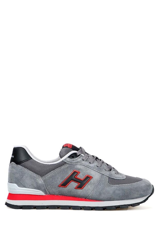 Peru Genuine Leather Meet Grey-Red-Navy Men's Sports Shoes