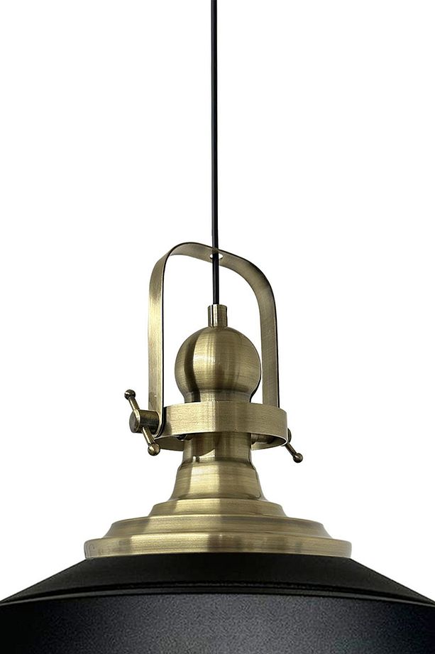 Siyah Asaletli Tekli Avize Eskitme Başlık Retro Sarkıt Lamba Okul Kuaför Salon Avizeleri - 4