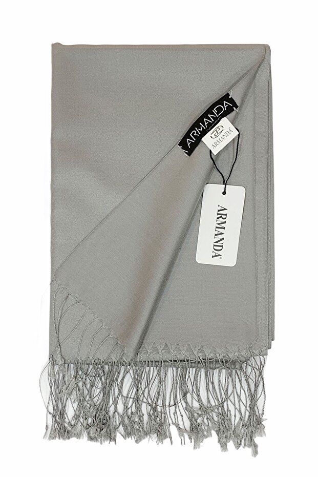 İpek Şal - Koyu Gri - 1