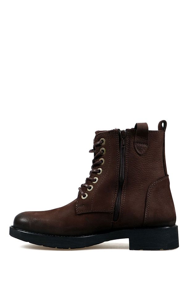 Merdane Boot Hakiki Deri Kahve Yıkama Nubuk Outdoor Kadın Bot - 4