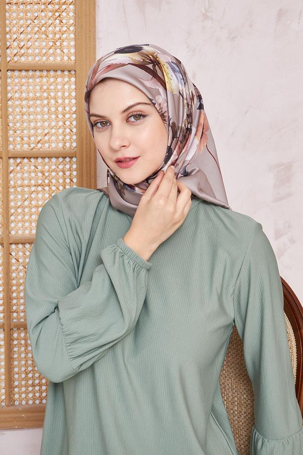 Sport Twill Eşarp - 8723-91 Koyu Taş - 7