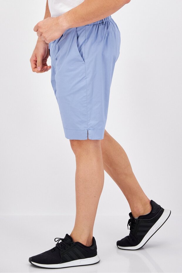 شورت رجالي سادة، أزرق فولاذي - 4