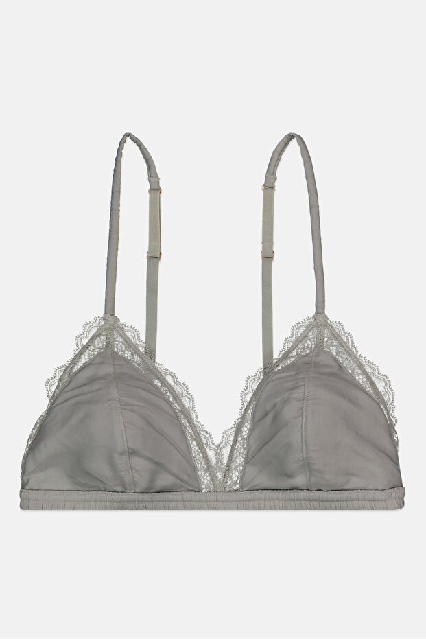 Women Textured Non Padded Bra, Sage Green