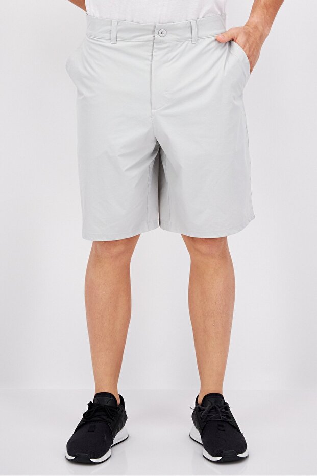 شورت رجالي سادة أساسي، رمادي فاتح - 1