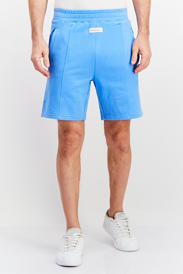 Men Plain Basic Shorts, Blue
