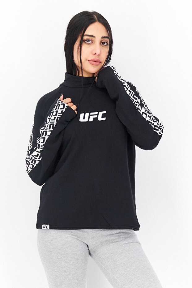 Women Sportswear Fit Long Sleeves Running Sweatshirt, Black