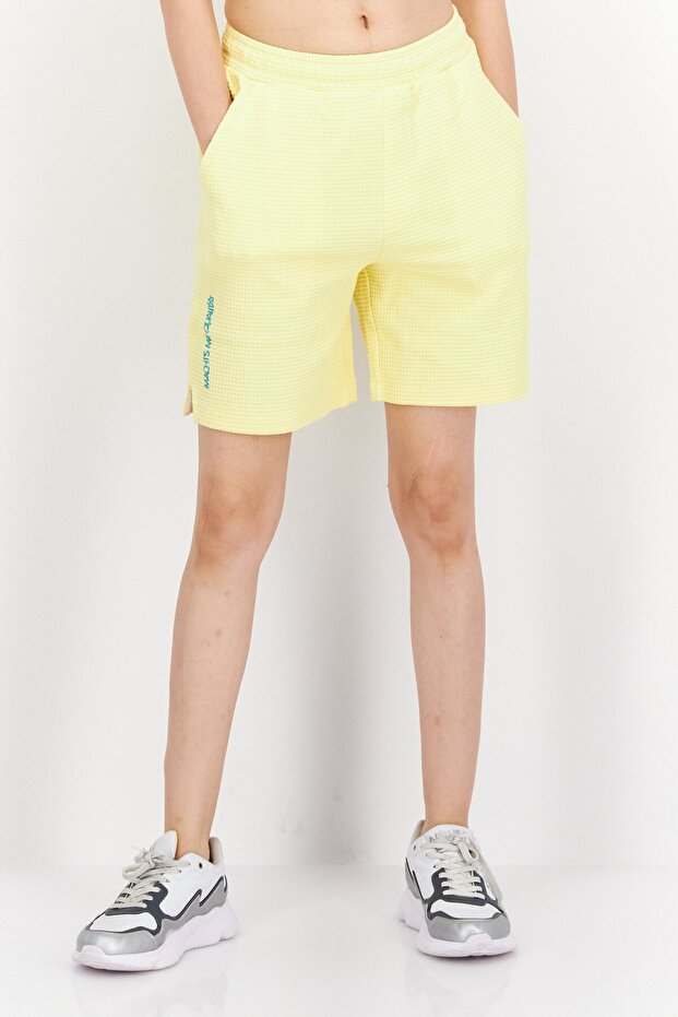 Women Sportswear Fit Plain Training Shorts, Yellow