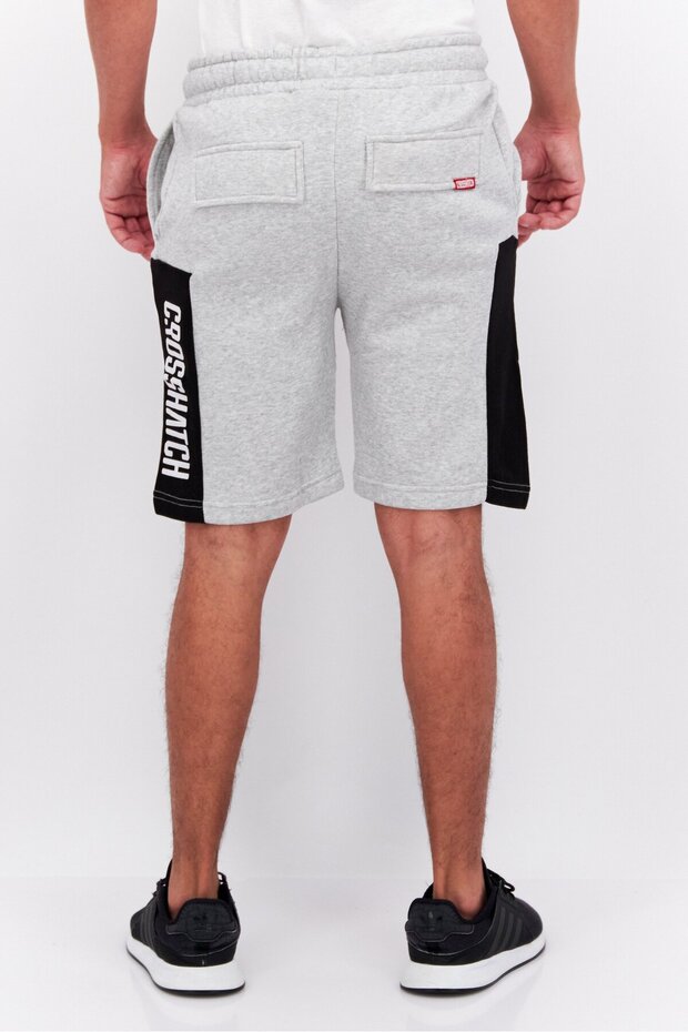 شورت رجالي أساسي برباط وشعار العلامة التجارية، رمادي - 4