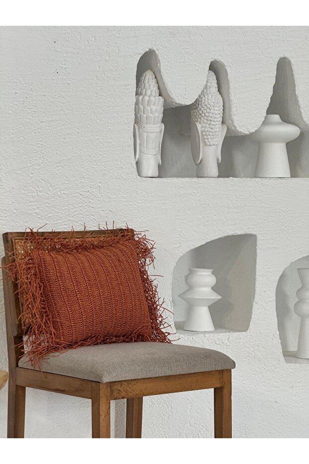 Tile Paper String Decorative Throw Pillow Square (Double Sided Braid) - 3