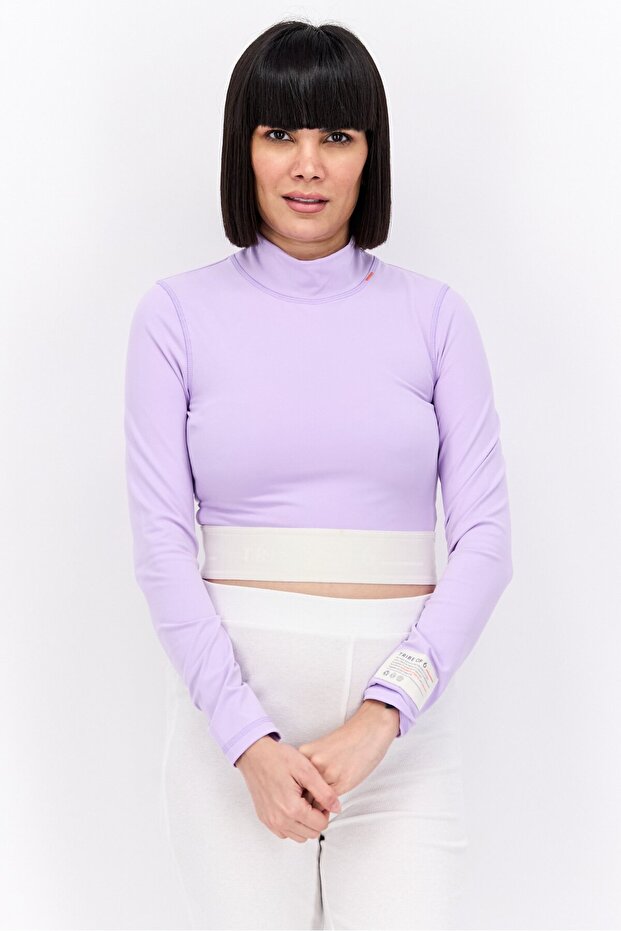 Women Plain Rash Guard Swimwear, Purple