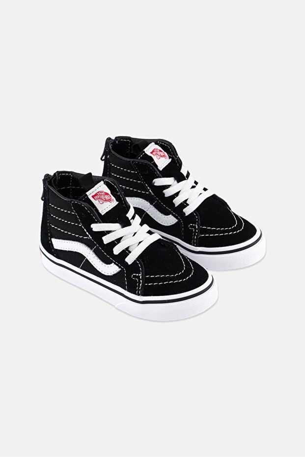 حذاء Sk8 كاجوال برباط وقصّة عالية للأولاد الصغار، أبيض