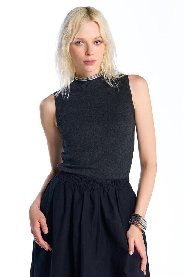 Antrasit Basic Triko Kazak - 2