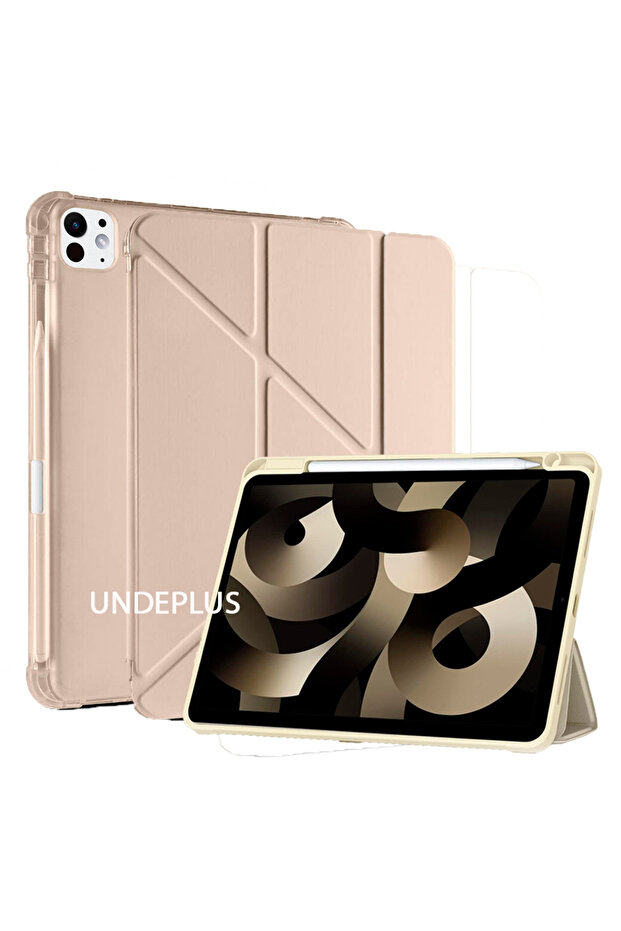 Apple iPad Pro 12.9 4. Nesil 2020 Kılıf Kalem Bölmeli Trifolding Case A2229 A2069 A2232 A2233 - 1