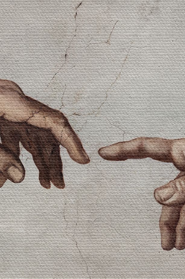 Duvar Örtüsü Ademin Yaratılışı Michelangelo Kaliteli Kanvas Duvar Halısı - 2