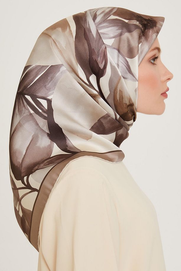 İpek Eşarp 2025 Kış - 9205-33 Ekru Twill - 3