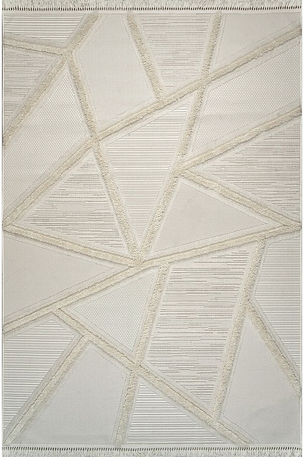 Konfor Bukle 6659 Krem Yumuşak Örgü Modern Dokuma Halı - 6