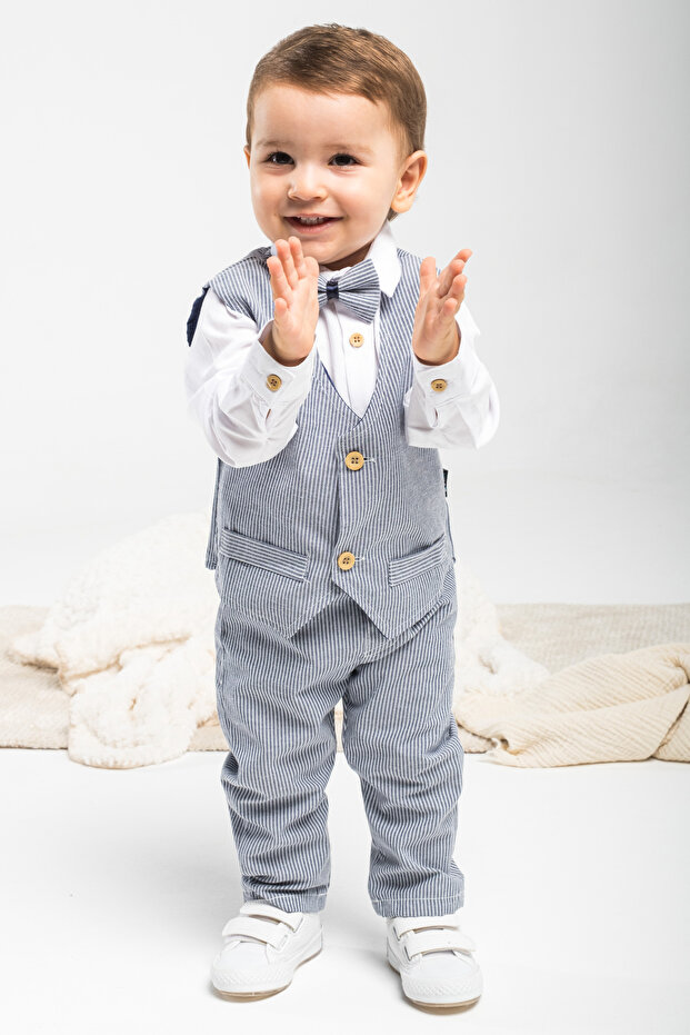 4-Piece Boys' Suit Set with Vest and Shirt - Special Occasion Outfit