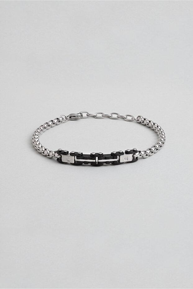 Zircon Stone 21 cm Steel Men's Bracelet