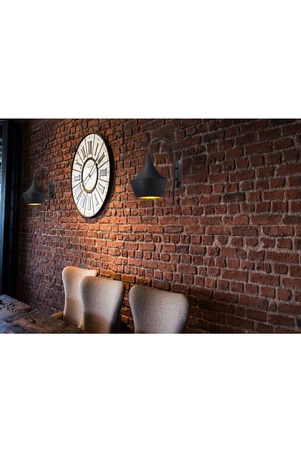 Bombeli Siyah Aplik Dekoratif Duvar Lamba Kafe Pastane Restoran Salon Fırın Için Otel Ofis Ev - 2