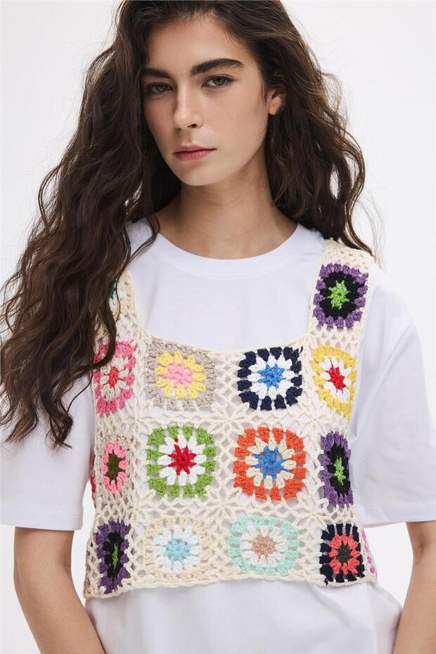 Renkli Patchwork Bluz - 4