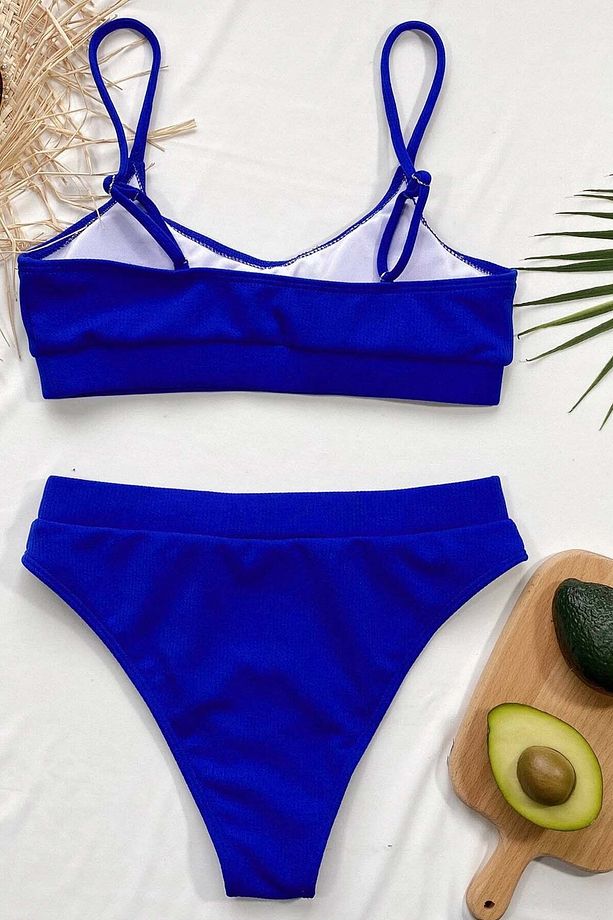 Yüksek Bel Fitilli Kumaş Bikini Altı - 3