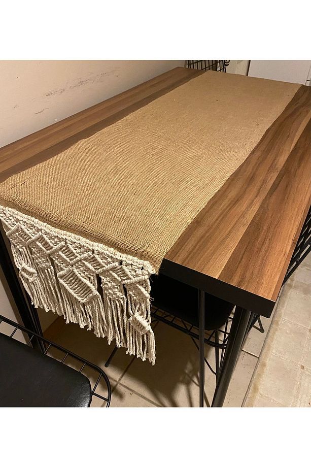 Jüt Hasır Kumaş Makrome Runner - 4