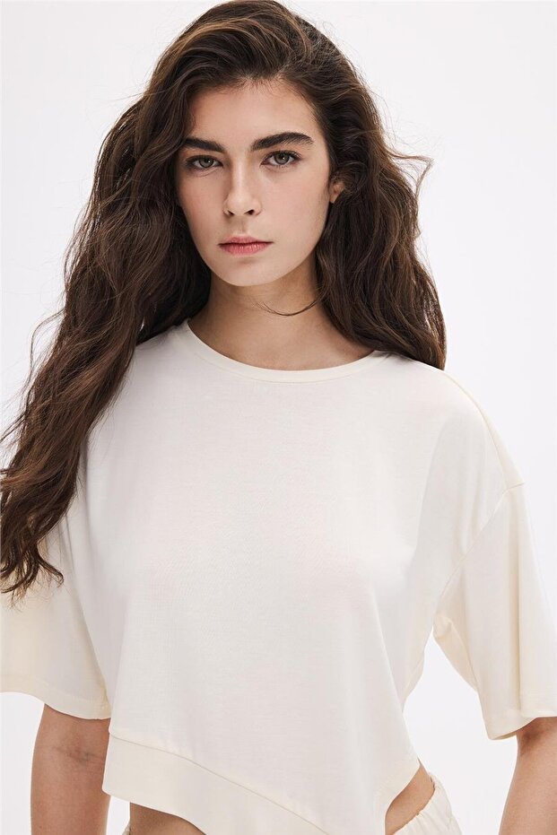 Ασύμμετρη μπλούζα ζέρσεϊ - 2