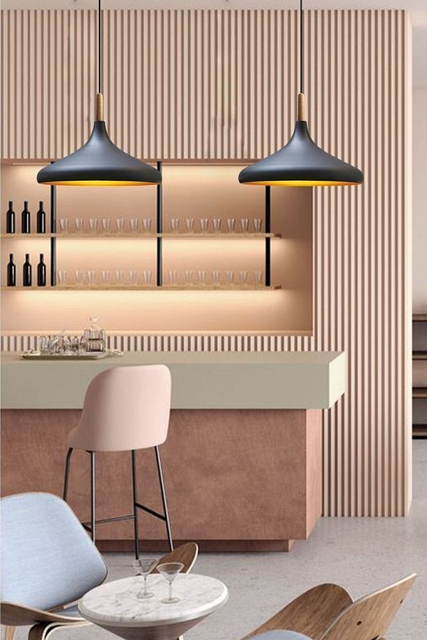 Siyah Champion Ahşap Tekli Avize Sarkıt Salon Mutfak Cafe Butik Lamba Aydınlatma Avizeler - 4