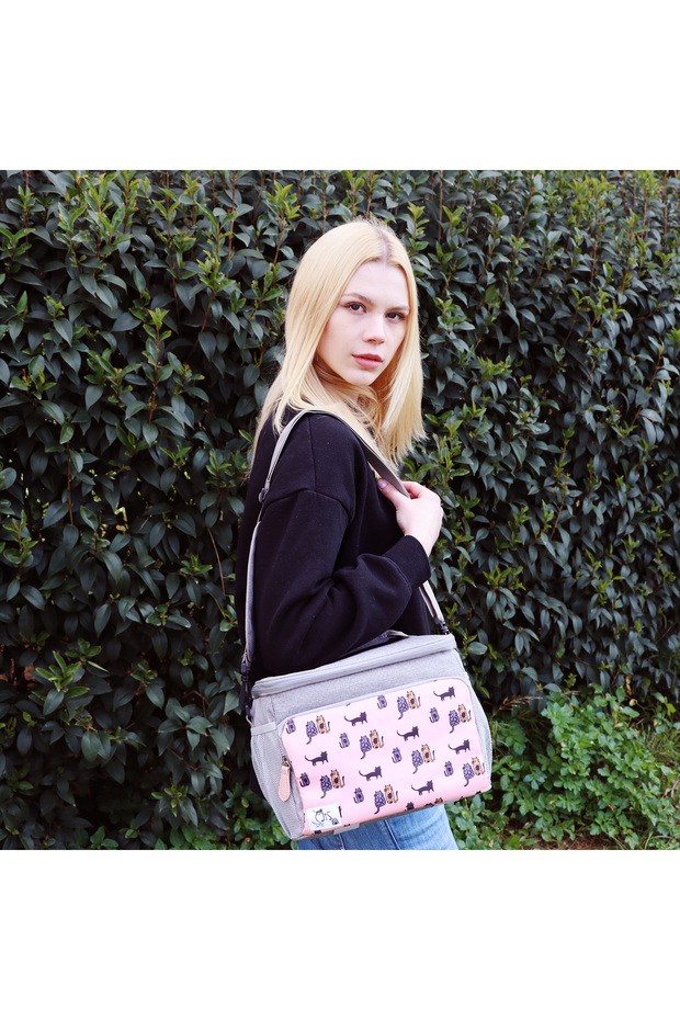 Katzen Isolierte Çanta, Pembe - 5