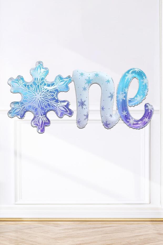 Frozen Themed 1 Year Old Balloon Snowflake One Written 1 Year Old Birthday Balloon