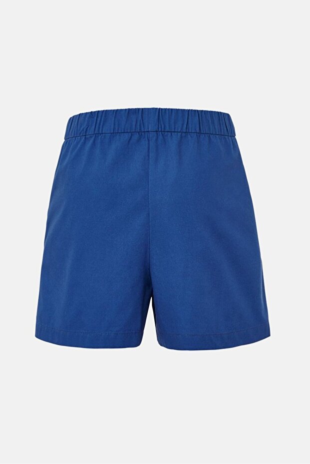 شورت نسائي سادة أساسي، أزرق - 2
