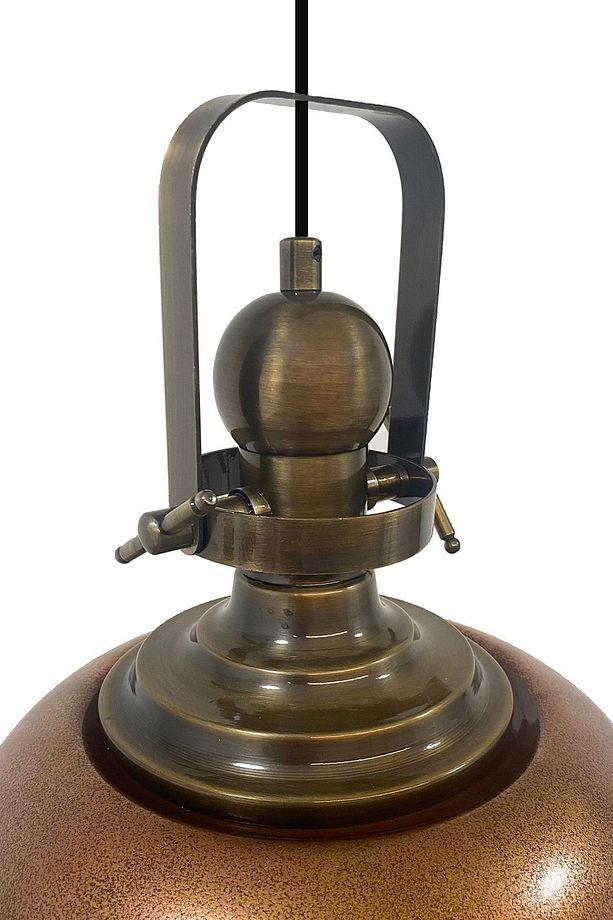 Bakır Rengi Eskitme Başlık Tekli Avize Salon Masaüstü Mutfak Cafe Tekli Sarkıt Lamba Vintage - 7