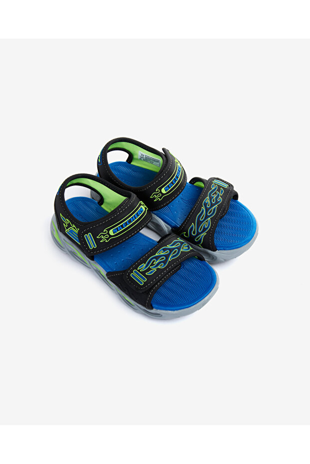 Thermo - splash - heat - flo big boy's black light-up sandals 400109l bblm - 6