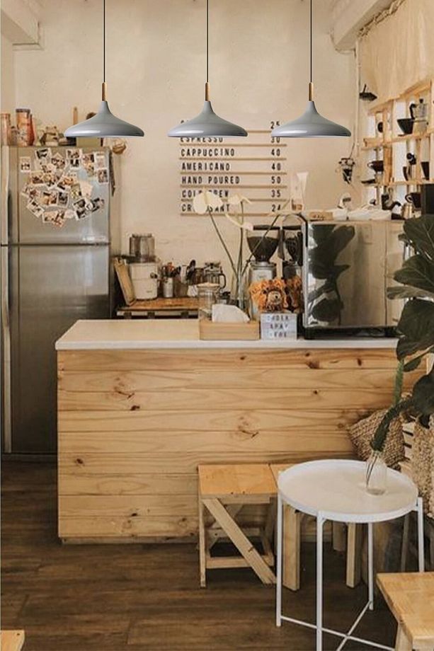 Champion Ahşap Tekli Avize Sarkıt Salon Mutfak Cafe Butik Lamba Aydınlatma Avizeler - 3