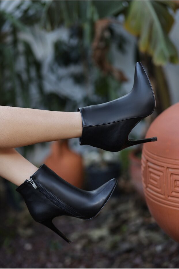 Blan Siyah Cilt Topuklu Bot - 2